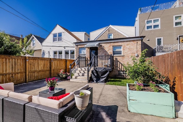 view of patio with an outdoor living space