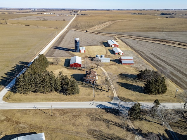 drone / aerial view with a rural view