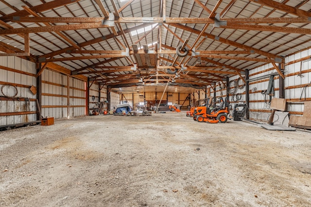 garage featuring metal wall