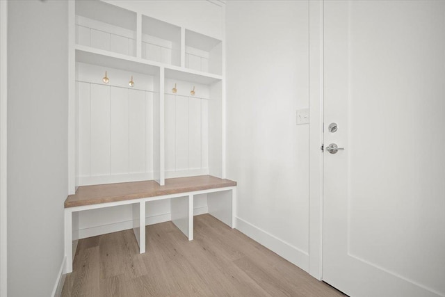 mudroom featuring light wood-type flooring