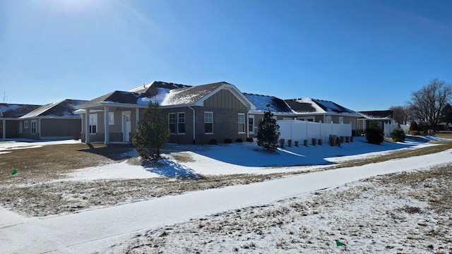 view of single story home