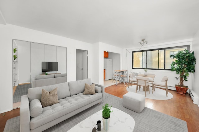 living room featuring light hardwood / wood-style floors