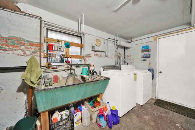 washroom with separate washer and dryer