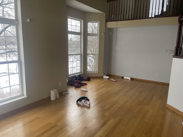 empty room featuring light wood-type flooring