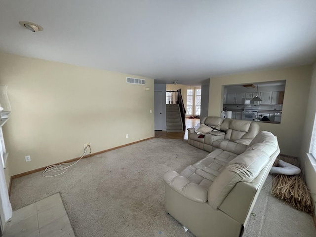 view of carpeted living room