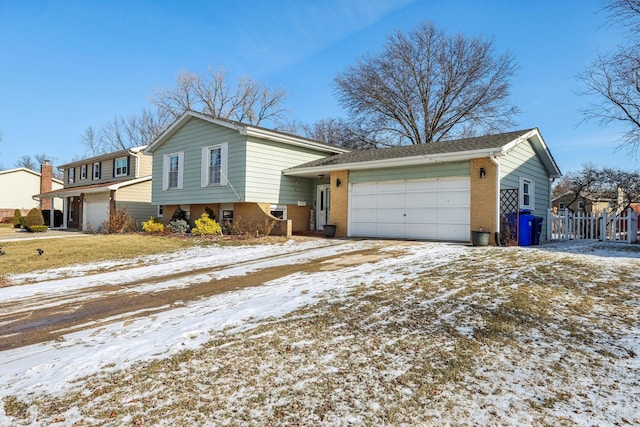 tri-level home with a garage