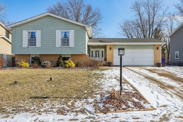 split level home featuring a garage