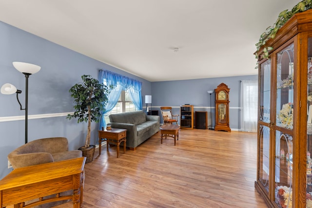 living room featuring light hardwood / wood-style flooring