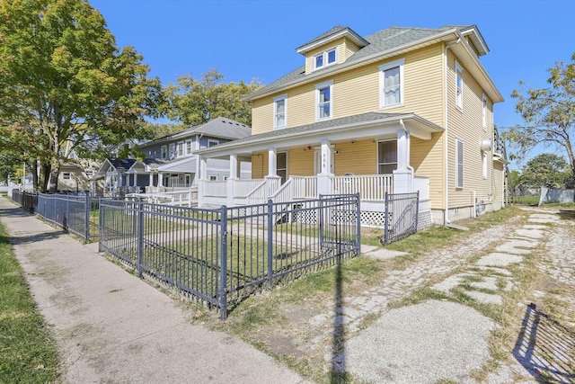 view of front of property with covered porch