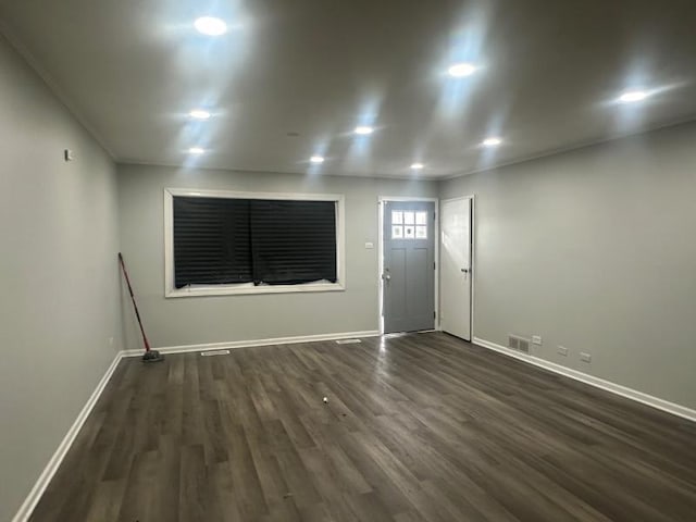 interior space featuring dark hardwood / wood-style flooring