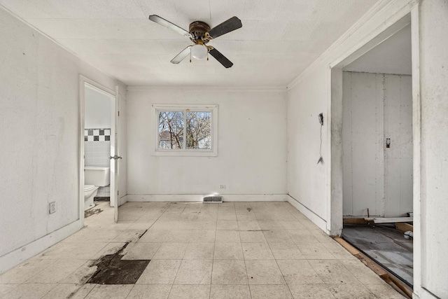 unfurnished room featuring ceiling fan