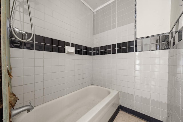 bathroom with a tub to relax in