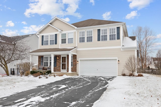 view of front of house with a garage