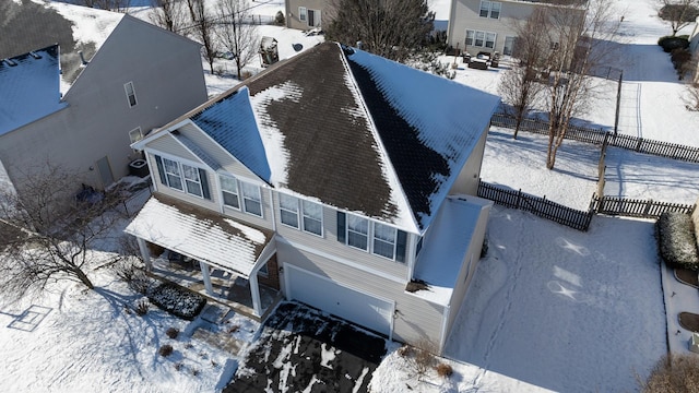 view of snowy aerial view