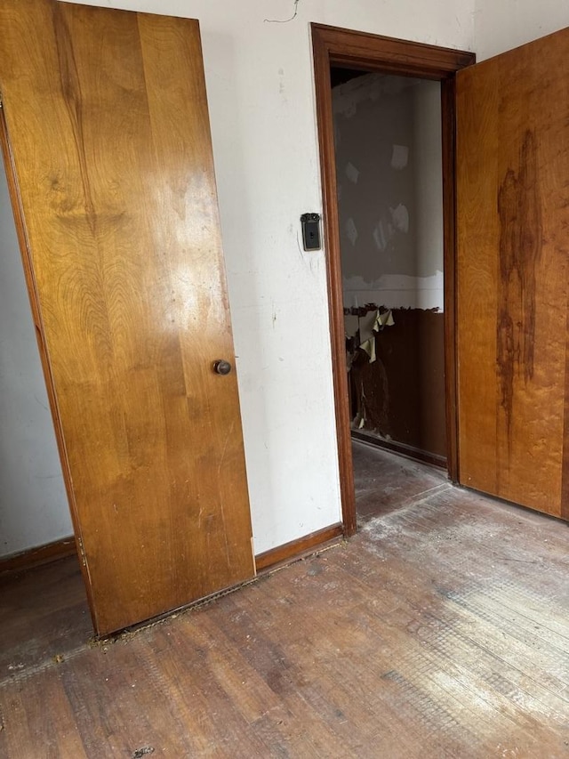 interior space with dark wood-type flooring