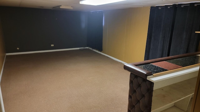 interior space featuring carpet