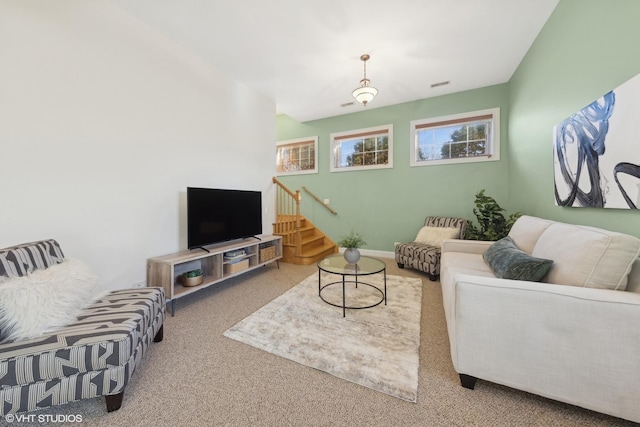 view of carpeted living room