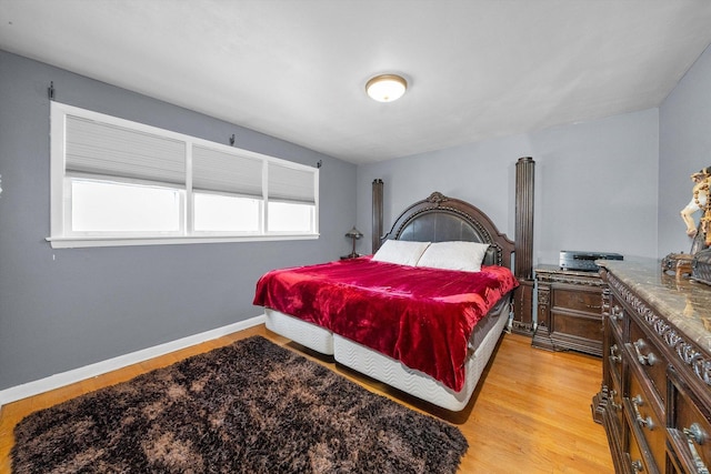 bedroom featuring light hardwood / wood-style flooring