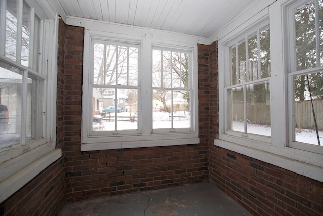 view of unfurnished sunroom