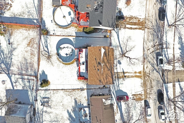 view of snowy aerial view