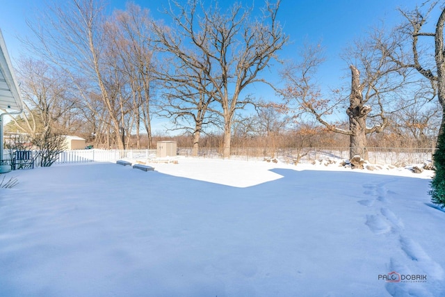 view of snowy yard