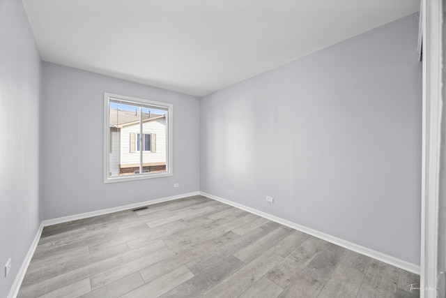 empty room featuring light hardwood / wood-style flooring