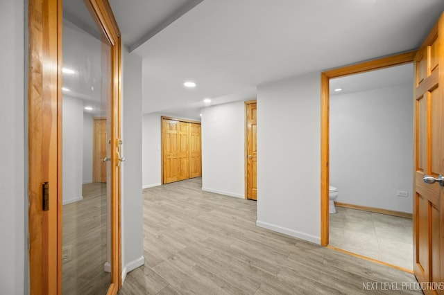 interior space with light hardwood / wood-style floors