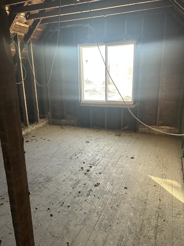 interior space featuring lofted ceiling