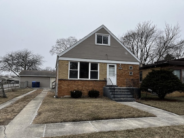 bungalow-style home with central AC unit