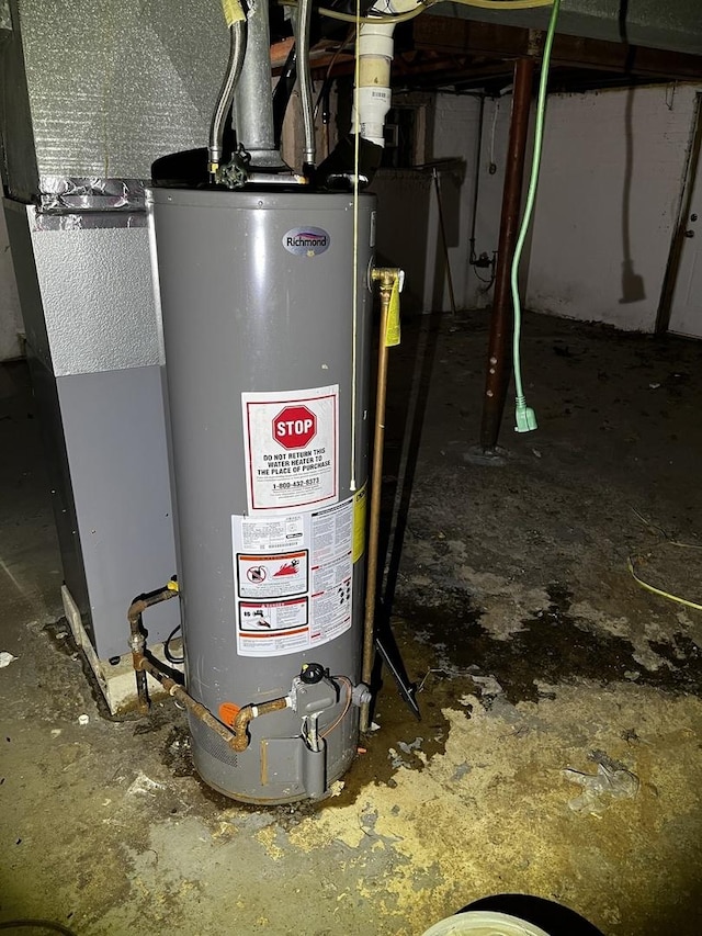 utilities featuring gas water heater