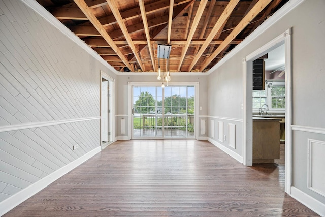 interior space featuring sink and plenty of natural light