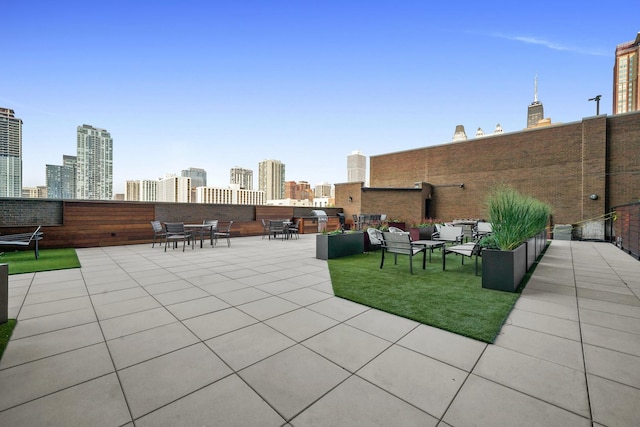 view of patio featuring an outdoor living space