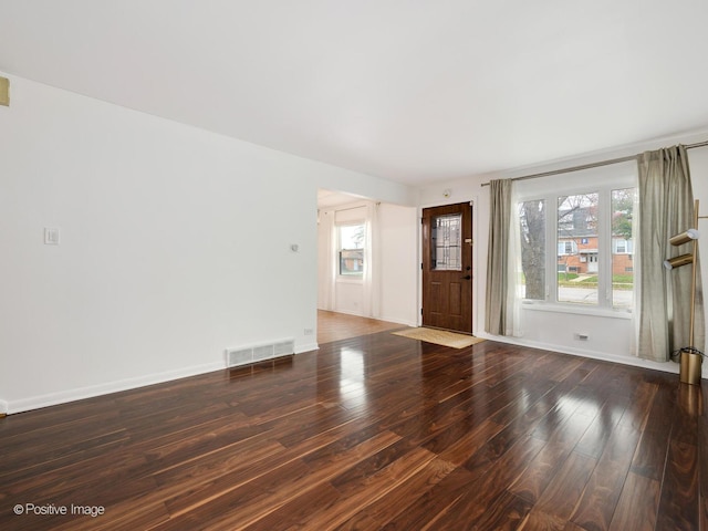 interior space featuring dark hardwood / wood-style flooring