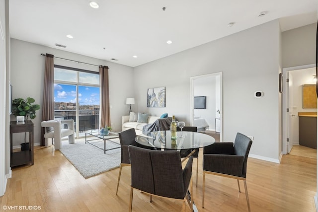 living room featuring light hardwood / wood-style flooring