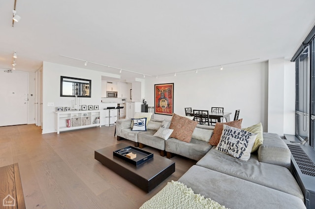 living room featuring hardwood / wood-style floors