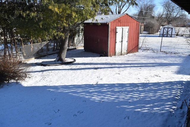 view of snow covered structure