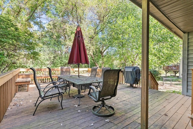 view of wooden deck