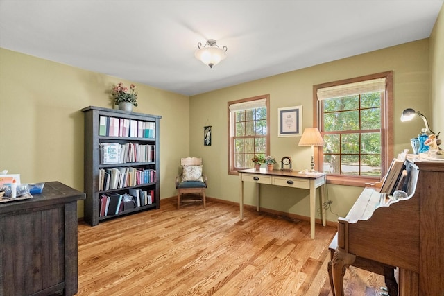 sitting room featuring light wood-type flooring