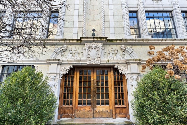 exterior space featuring french doors