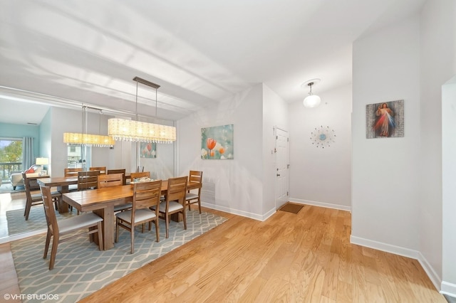 dining room featuring wood-type flooring