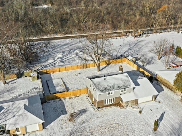 view of snowy aerial view