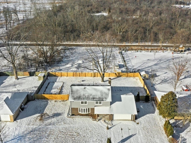 view of snowy aerial view