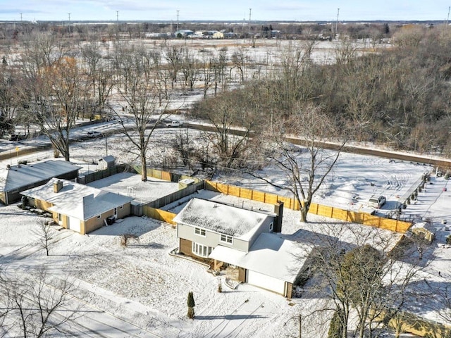 view of snowy aerial view