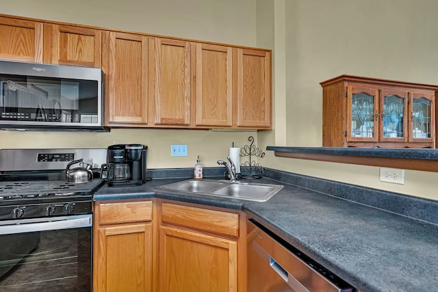 kitchen with appliances with stainless steel finishes and sink