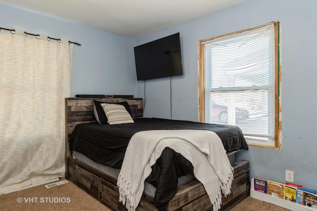 bedroom featuring carpet