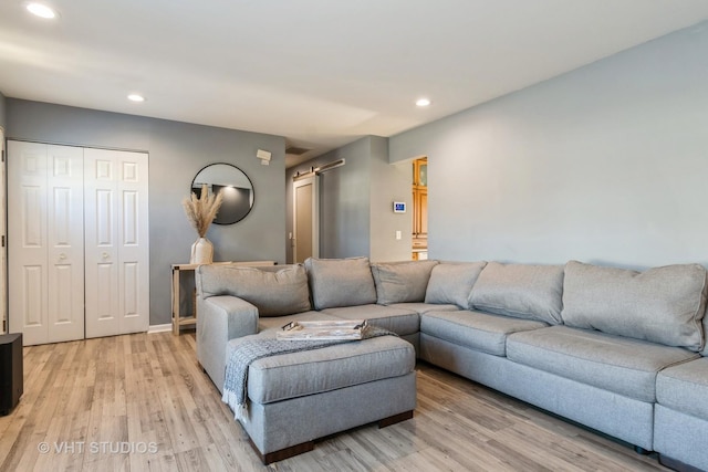 living room featuring light hardwood / wood-style flooring