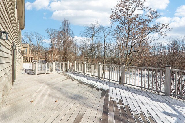 view of snow covered property