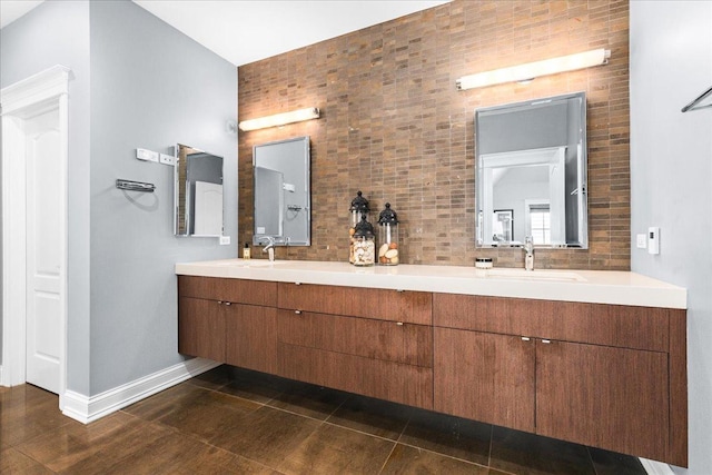 1210 Blackthorn Ln, Deerfield, IL 60015 - bathroom featuring baseboards and double vanity