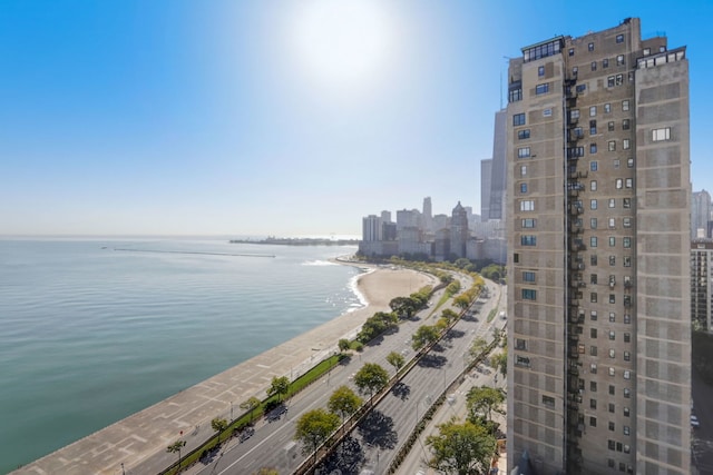 water view featuring a view of the beach