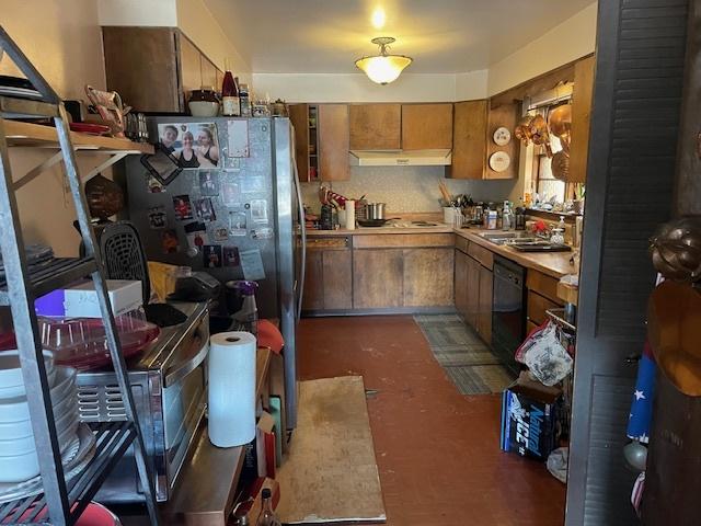 kitchen featuring black dishwasher and sink